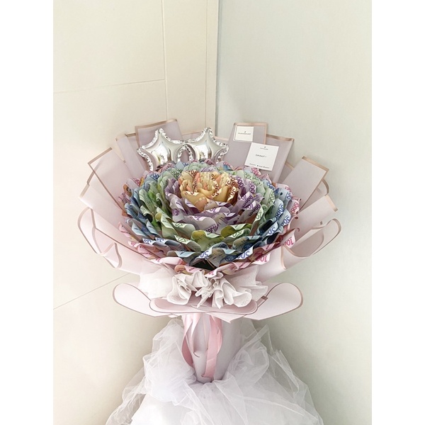 Money Rose Bouquet (Bouquet Uang Asli / Uang Mainan)