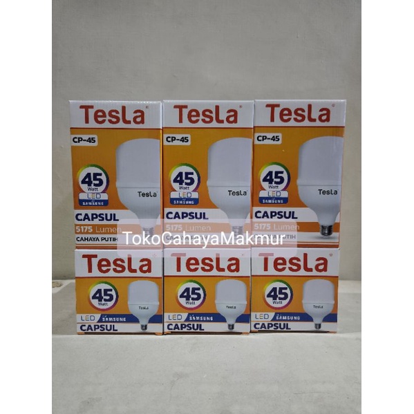 Lampu LED Bohlam Capsul 45w 45watt Tesla Cahaya Putih Hemat Energy