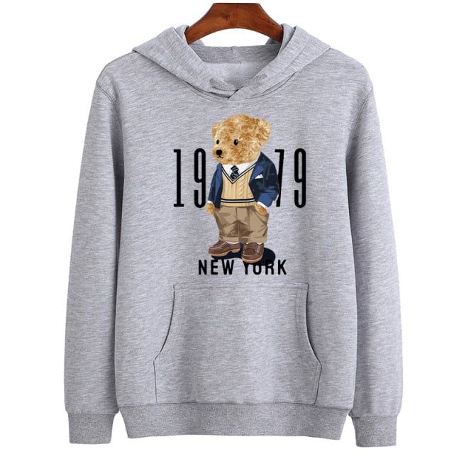 HOODIE WANITA OVERSIZE 1979 NEWYORK TEDDY // JUMPER WANITA SIZE M TO XXL FLEECE TEBAL PREMIUM LEMBUT TERBARU,