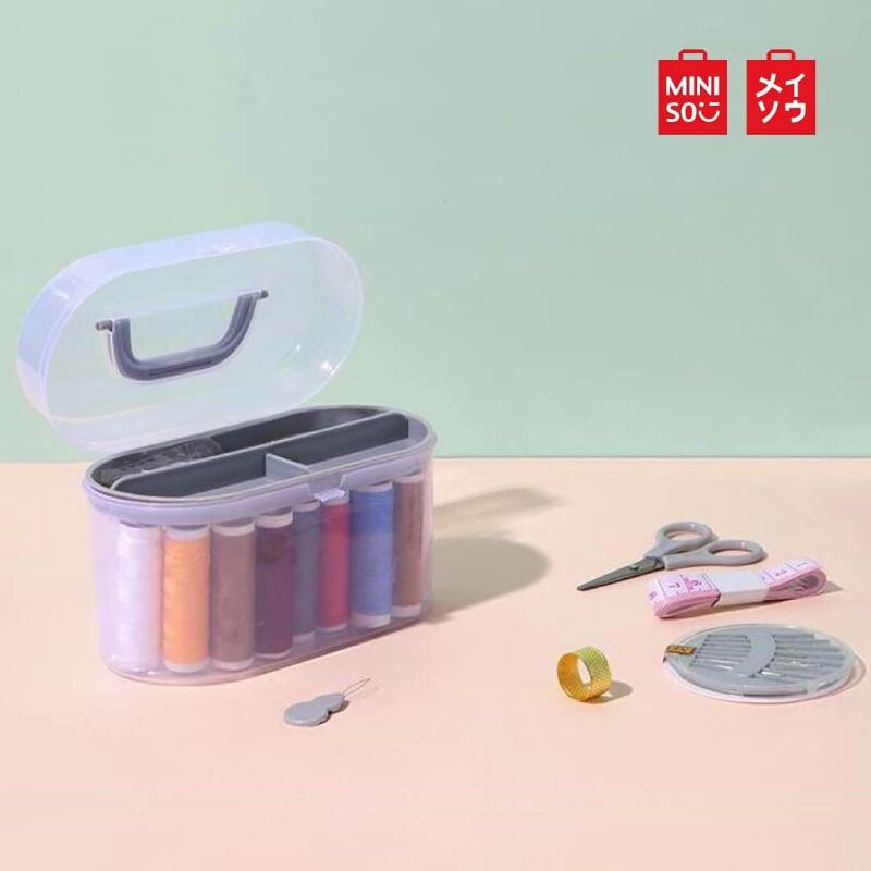 satu set alat jahit / sewing box original miniso