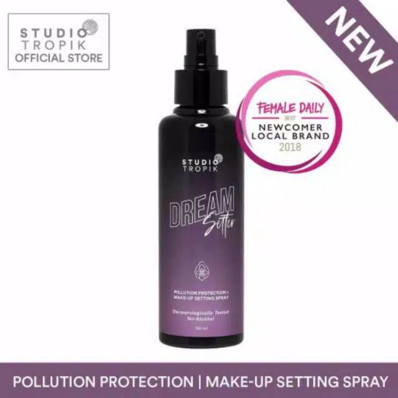 (Share in Pen Spray) Studio Tropik Dream Setter Matte Glowy Satin Pollution Protection Setting Spray Share in Jar