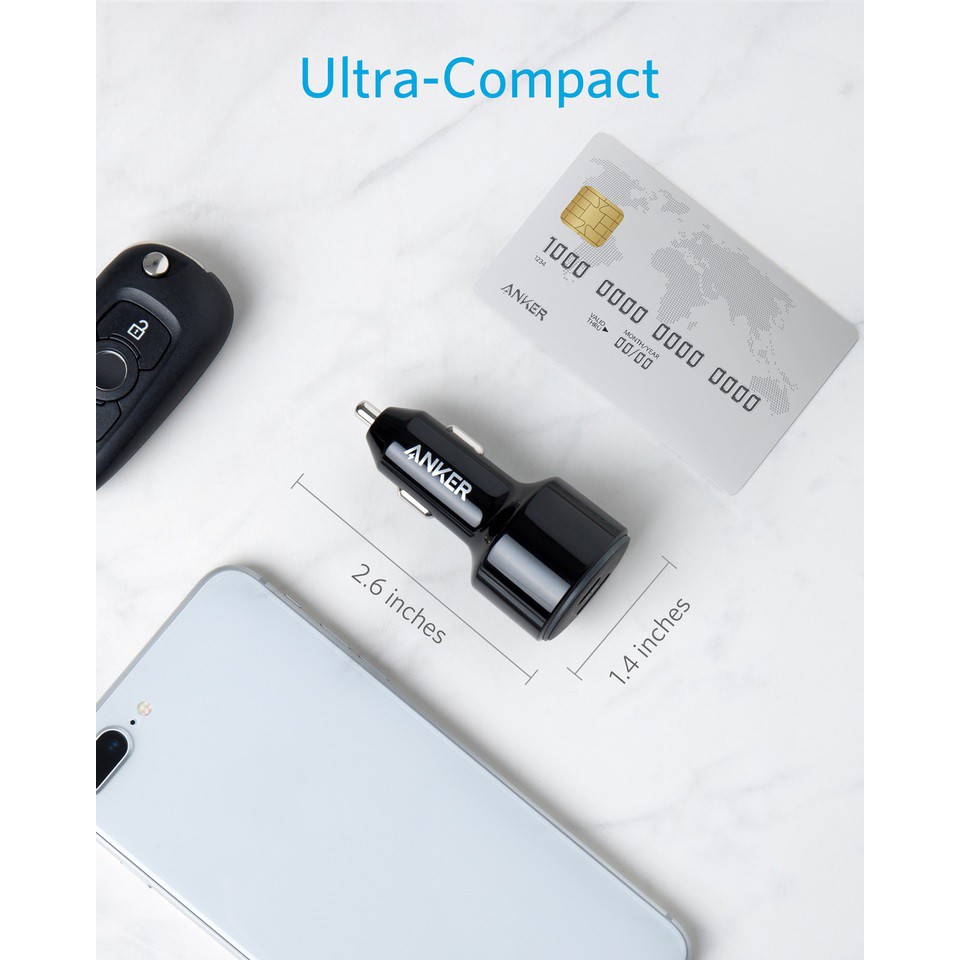 ANKER A2229 - PowerDrive Speed+ 2 Car Charger with PD and PIQ 2.0 - Bisa Charge MacBook