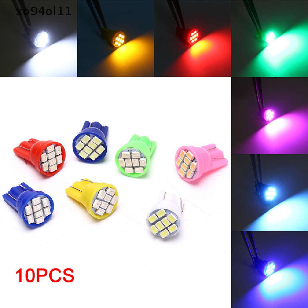 (Hot Sale) 10 Pcs Bohlam Lampu Tipe LED T10 W5W Untuk Lampu Indikator Parkir Pada Dashboard Mobil DC