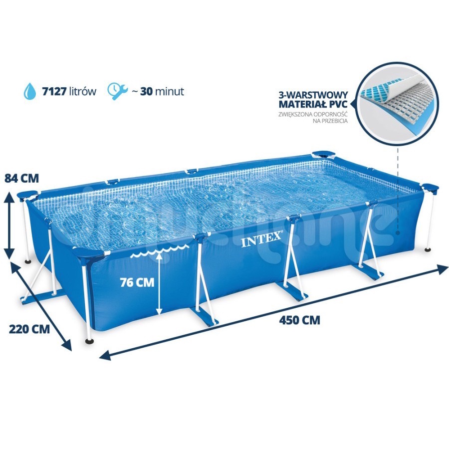 Intex 28273 Kolam Renang Keluarga Rectangular Frame Pool 4.5m x 2.2x84