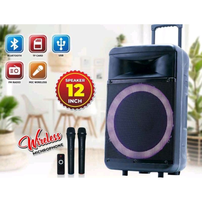 SPEAKER PORTABEL ADVANCE K1212A. SPEAKER ADVANCE 12 IN INCHI. SPEAKER BLUETOOTH. SPEAKER KARAOKE.
