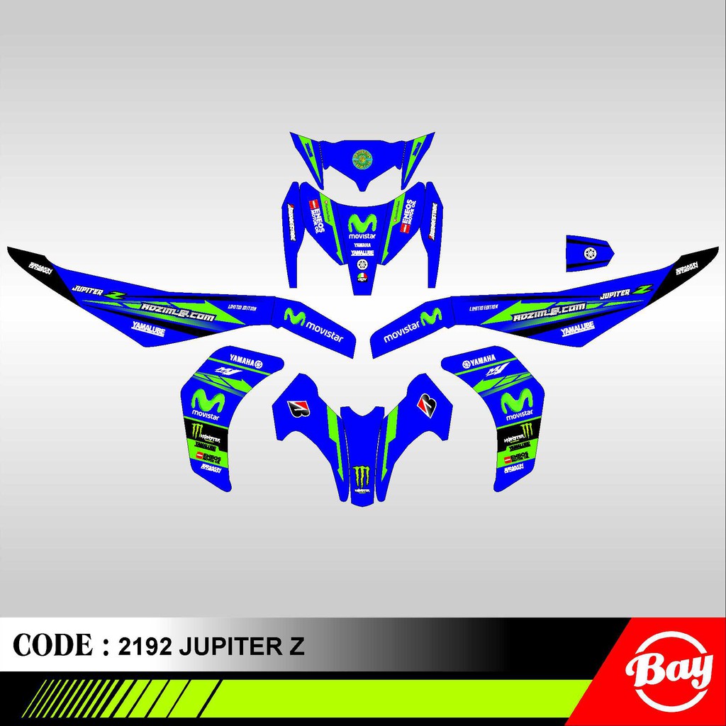 Decal Stiker Motor JUPITER Z ROBOT / JUPITER Z 2010 - 2012 MOVISTAR Full Body Custom Sticker Variasi