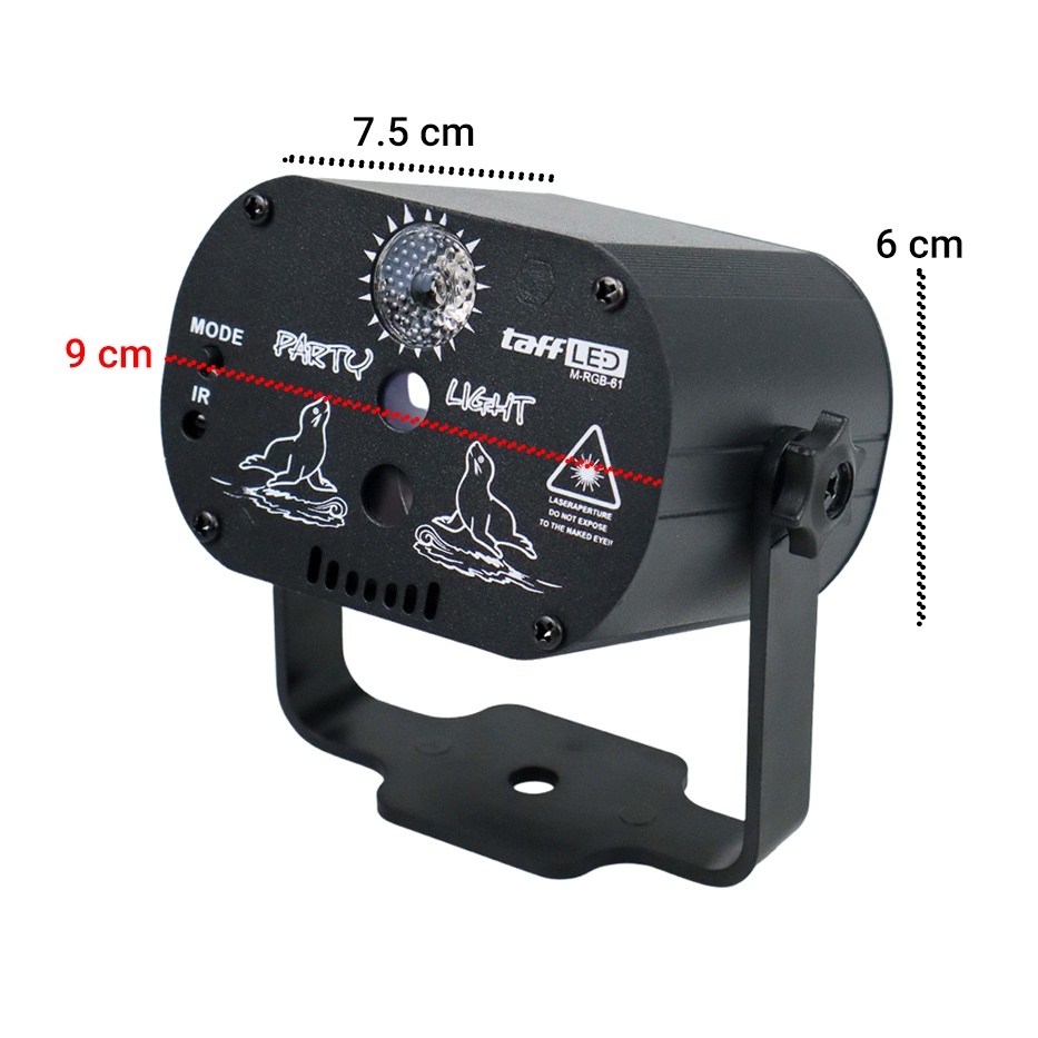TaffLED Proyektor Laser LED Lampu Disco DJ Party Lights 60 Patterns - M-RGB-61 - Black