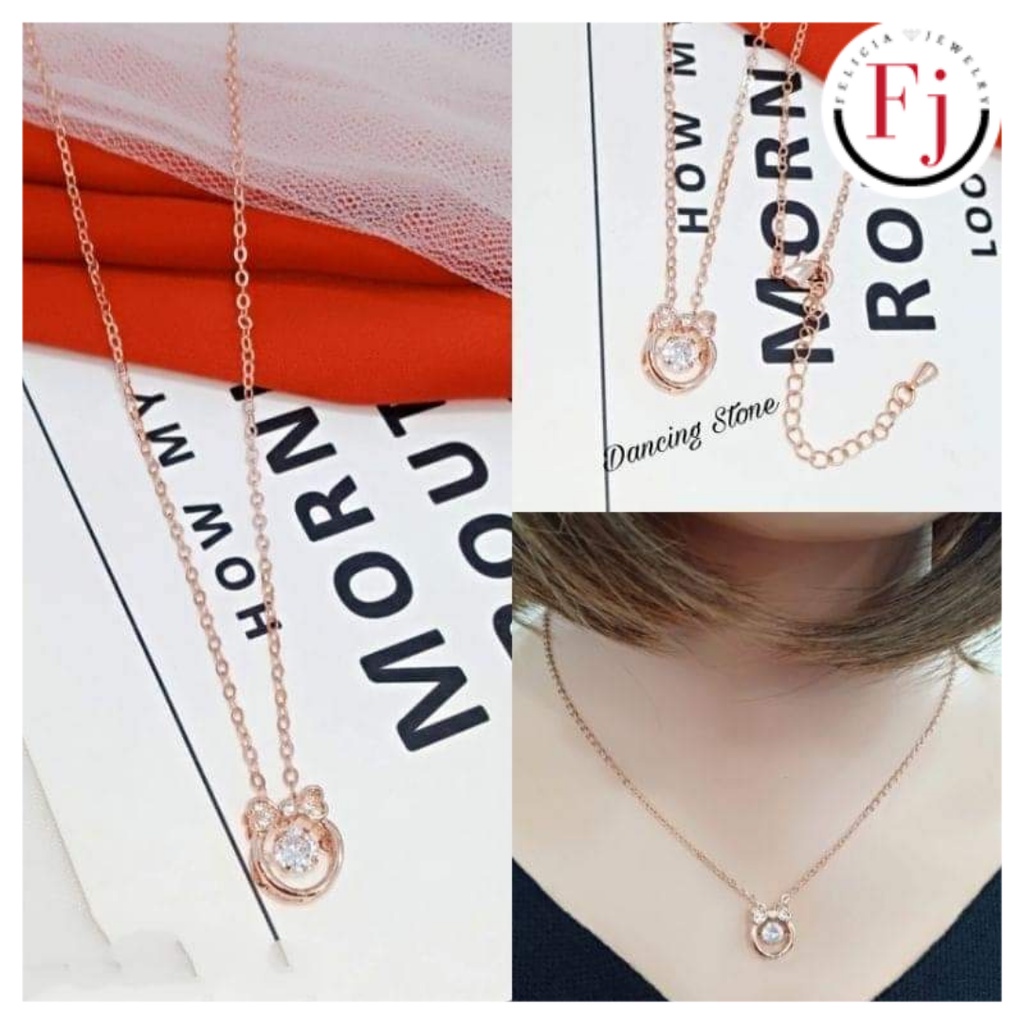 Kalung dancing stone / Kalung permata / Kalung emas