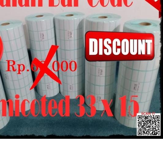 

☛ LABEL BARE 33 X 15 (3 LINE) KERTAS STICKER LABEL SEMICOATED 33x15 ➳