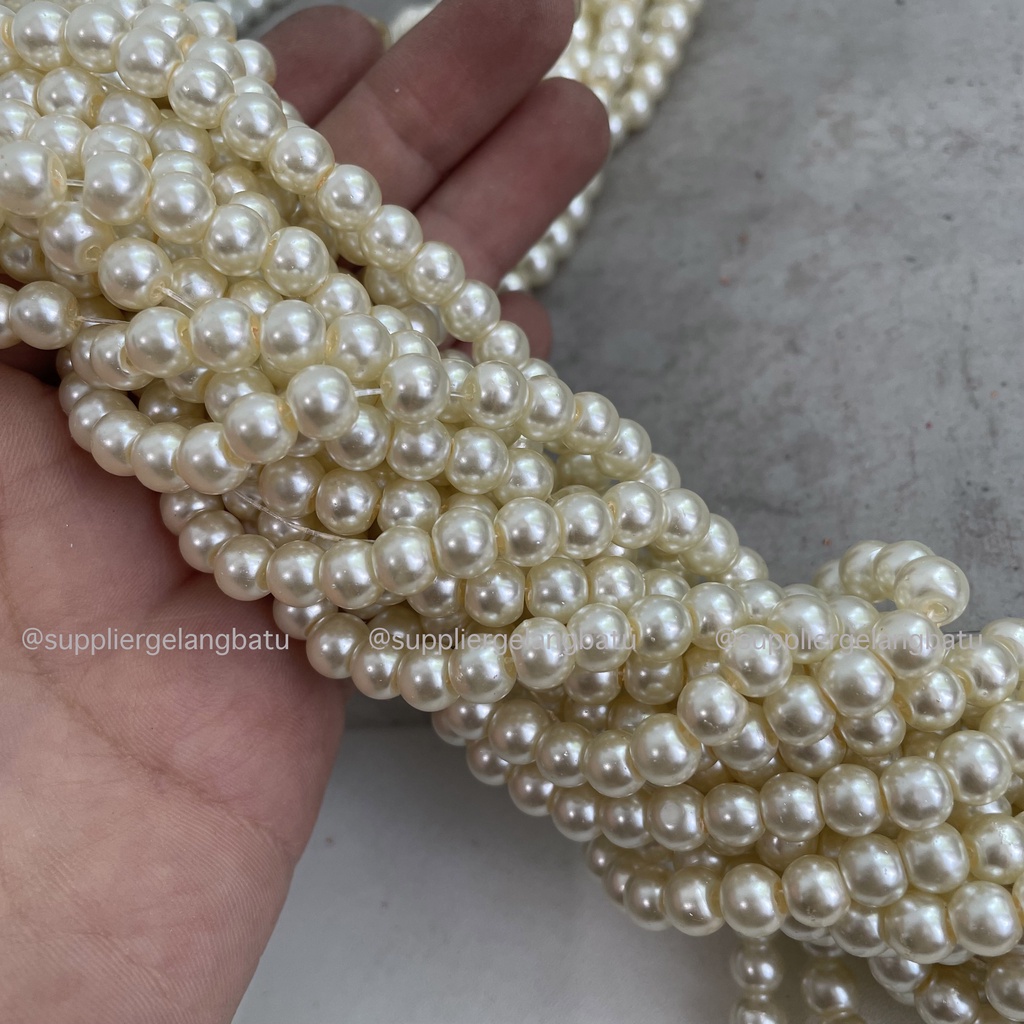 MUTIARA BERAT 6 MM SEMUA WARNA LENGKAP MUTSIN mutiara sintetis renceng berkualitas