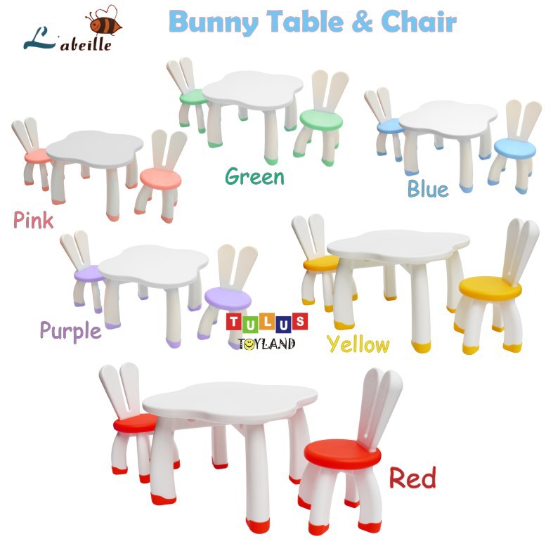 Kursi Meja Labeille Bunny Table &amp; Chair Set KC901﻿ Meja Belajar Anak Kursi Meja Anak Serbaguna