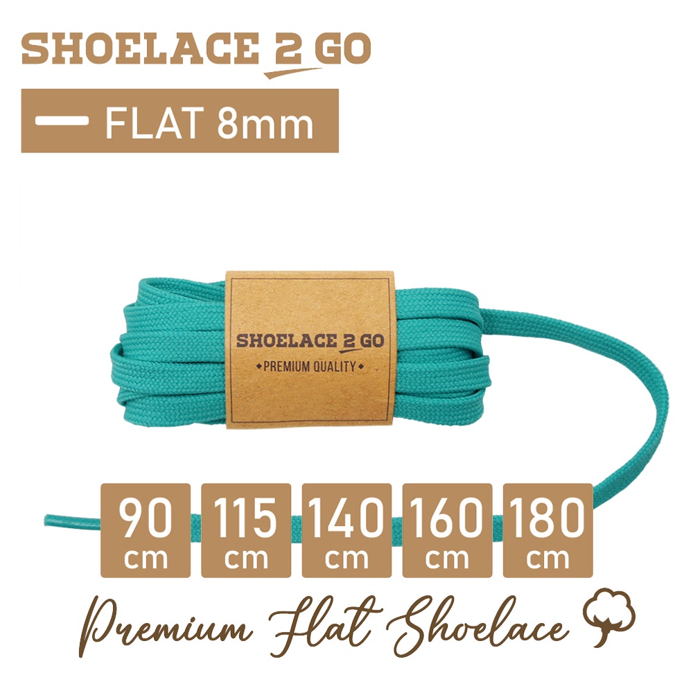 SHOELACE 2 GO PREMIUM TALI SEPATU GEPENG PIPIH FLAT - SF8 - J3 - LIGHT BLUE - 8MM