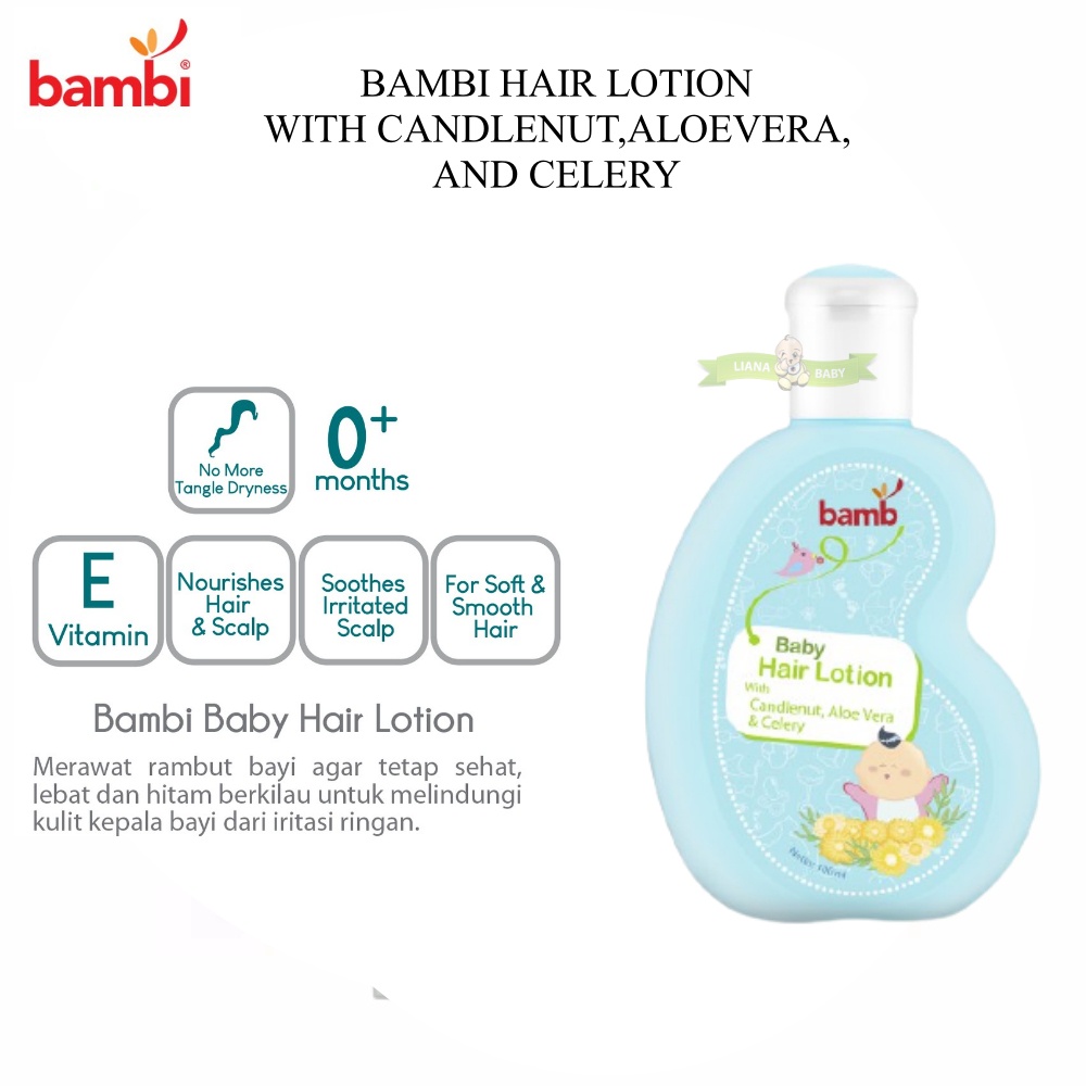 PERA568 BAMBI HAIR LOTION  WITH CANDLENUT,ALOEVERA, AND CELERY exp 08/2024