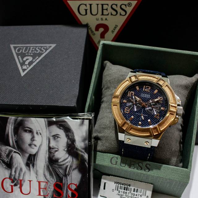 JAM TANGAN PRIA GUESS W0040G6 ORIGINAL BM STRAP DENIM