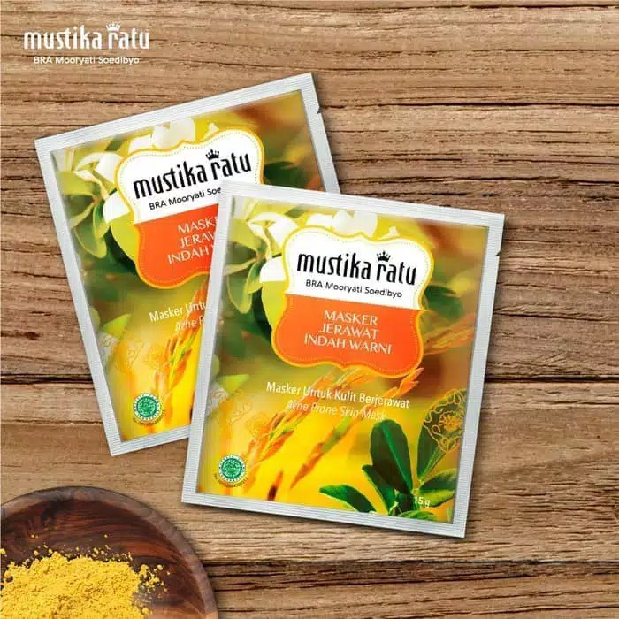 MUSTIKA RATU Masker Sachet Bengkoang | Tomat | Jerawat Indah Warni 15g - Mask Powder