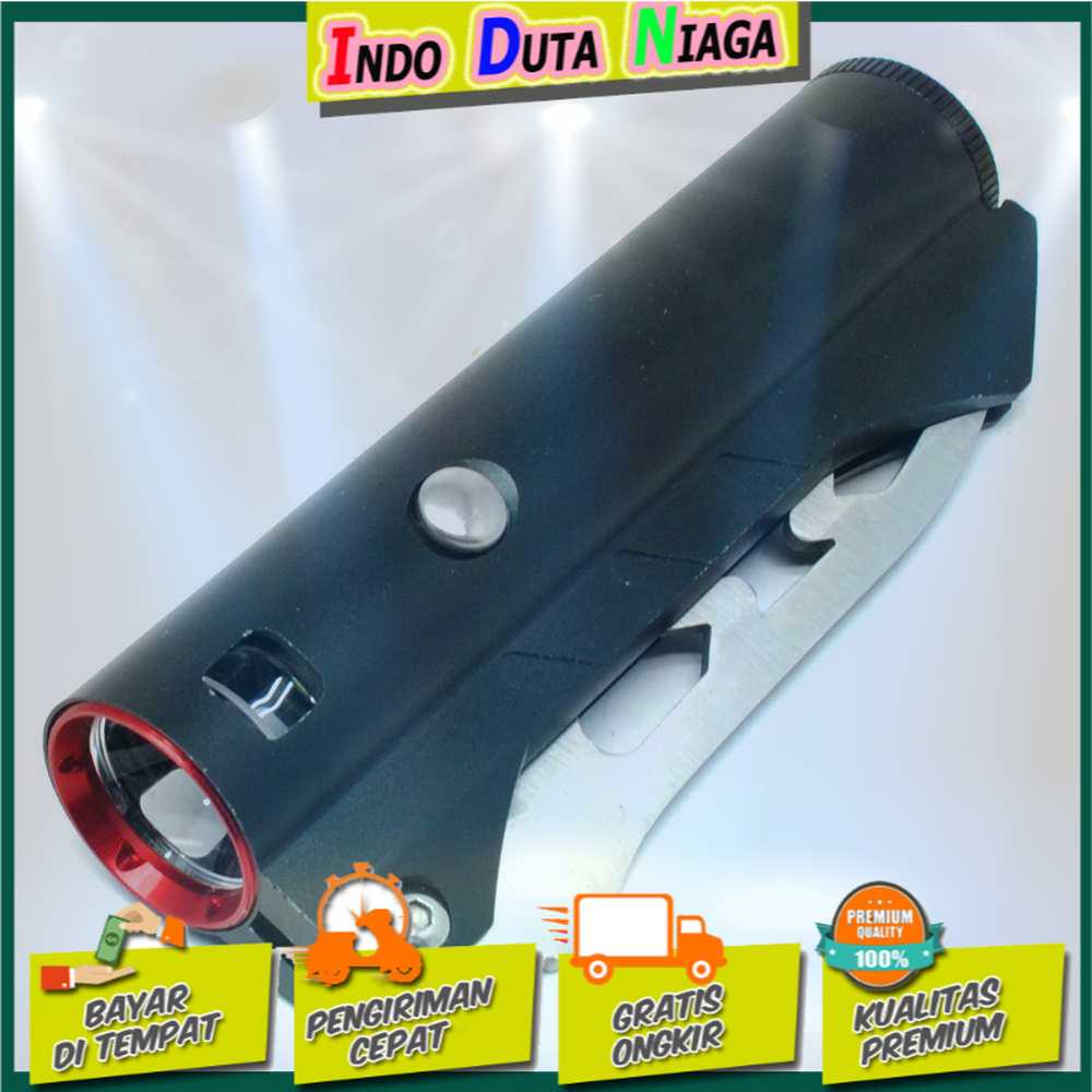 IDN TOOLS - Pisau Lipat 2 in 1 Knife Survival Tool with Senter LED YF2003