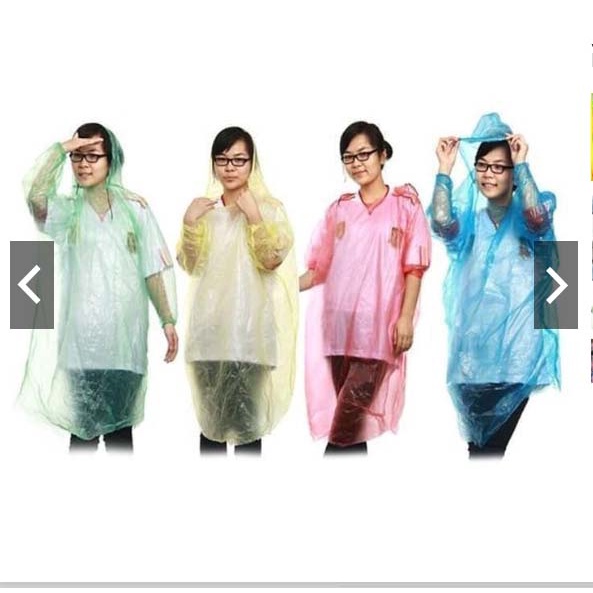 Jas Hujan Ponco / Plastik Sekali Pakai / Poncho Rain Coat Plastic Disposable Emergency / jas ujan