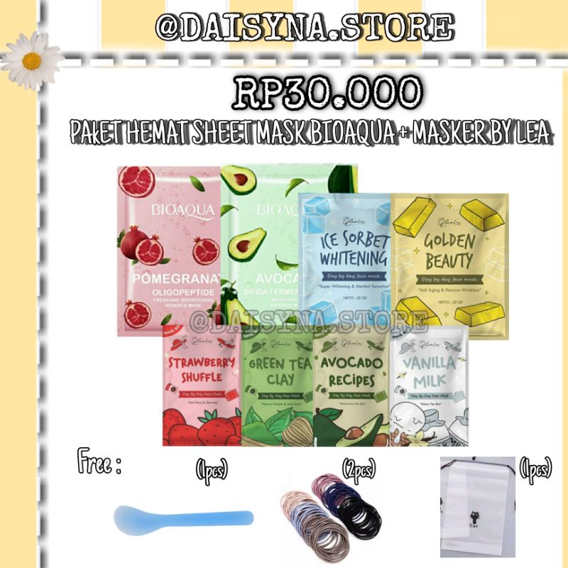 [FREE GIFT] PAKET HEMAT SHEET MASK BIOAQUA+MASKER BY LEA