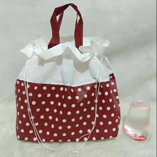 

Marmon,Termurah tas serut tenteng polka tebal goodie bag