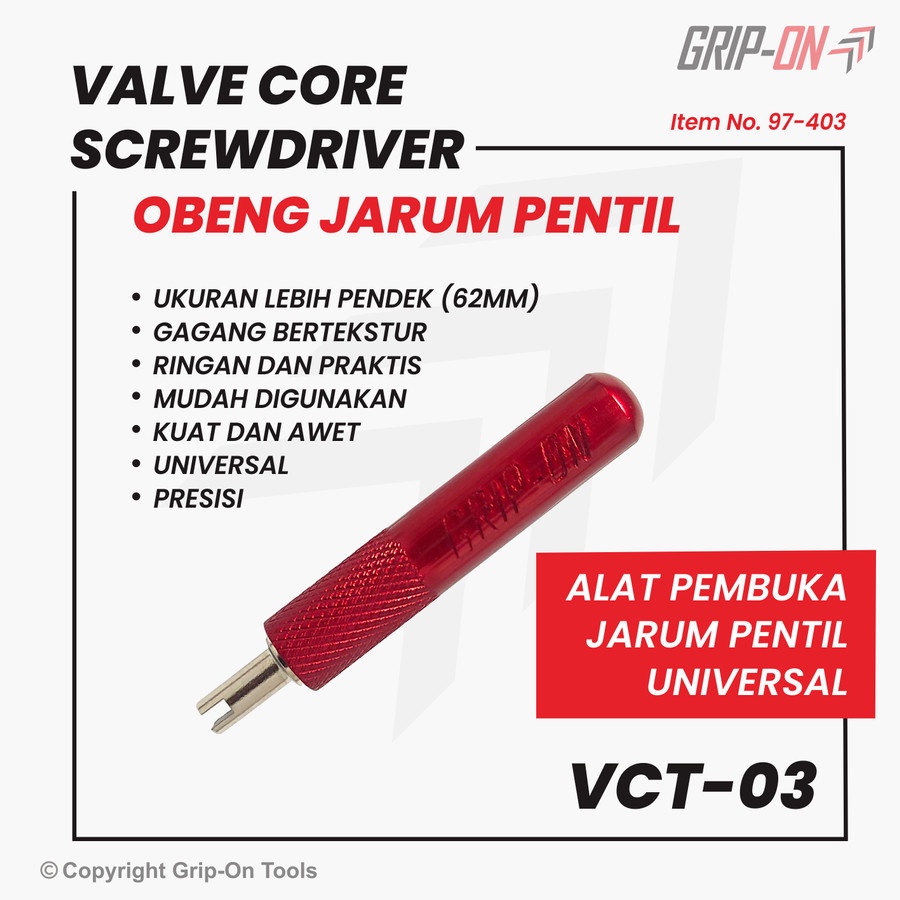 PEMBUKA PENTIL MINI GRIP ON / VALVE CORE SCREWDRIVER MINI GRIP-ON VCT-03