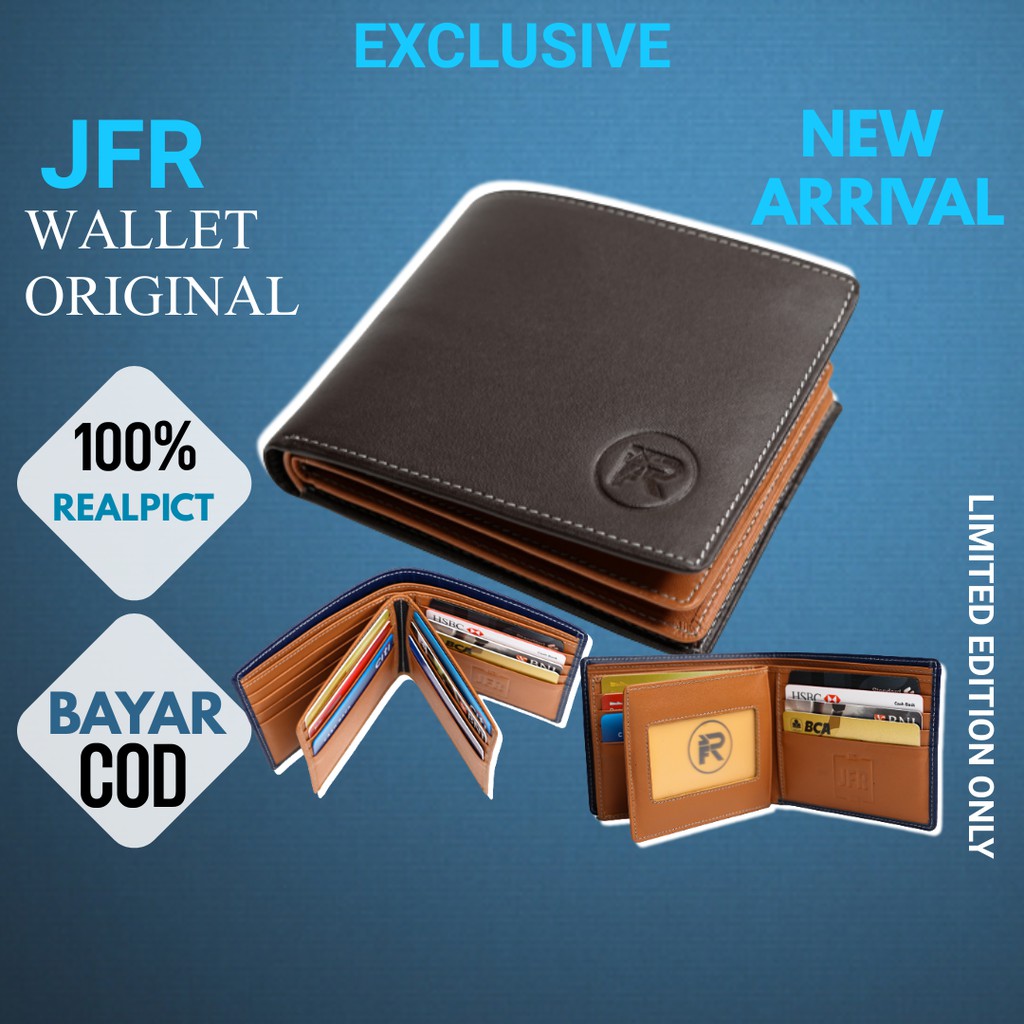 JFR Dompet Pria Kulit Asli Dompet Kulit Asli Pria Wallet Pria Organizer JS06