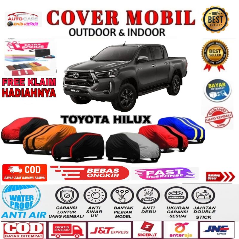 Cover Mobil Sarung Mobil Toyota Hilux Selimut Mobil Dobel Cabin Toyota Hilux Mantel Mobil Hilux outdoor Indoor