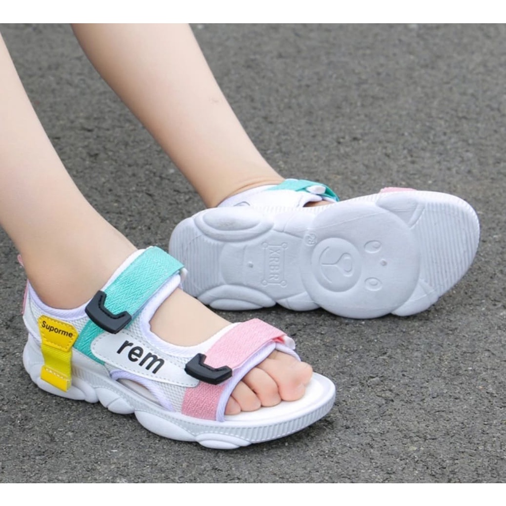 Sandal Kids Keysa  Tali VELCRO Warna Warni AP08