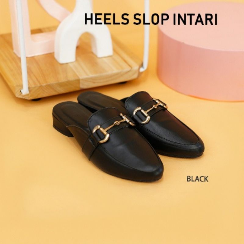 *AllMekka* Heels slop intari warna hitam
