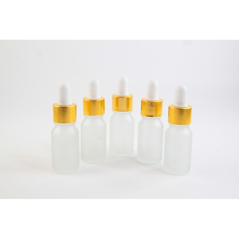 PROMO TEMPAT SERUM MURAH - BOTOL PIPET PUTIH DOF 10ML RING GOLD KARET PUTIH / RING HITAM KARET HITAM