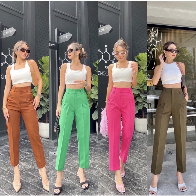 Lupinta 7/9 High Waist Pants / Ready Celana Wanita Import Bangkok Merk Promthong