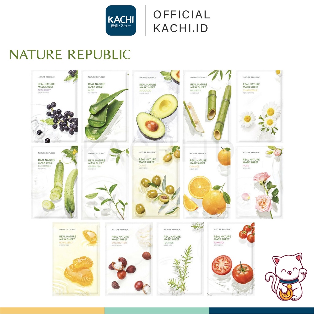 KACHI - NATURE REPUBLIC Masker Wajah Muka Real Nature Mask Sheet Face 14 Type NR001