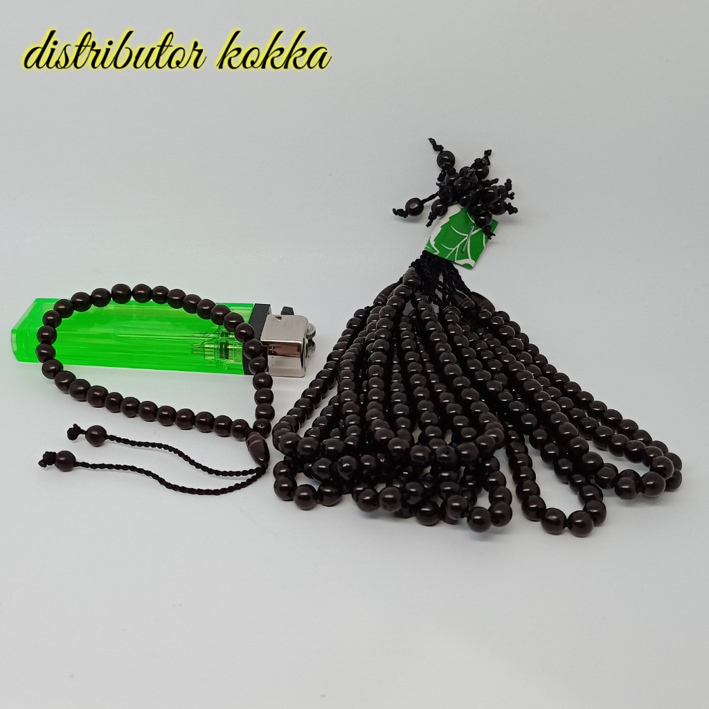 ( SUPER MURAH ) Paket hemat 10 pcs gelang tasbih Kokka kaukah bulat 33 kpl hitam