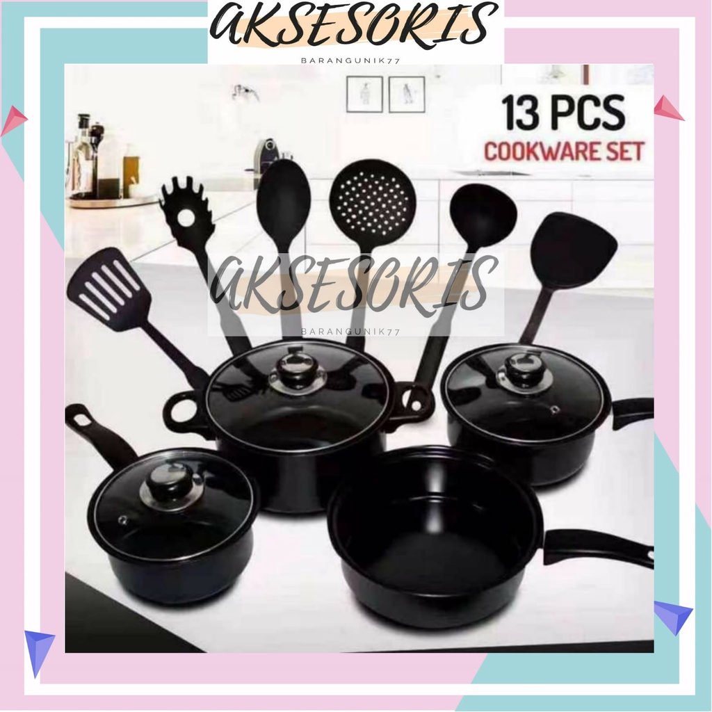 PANCI SET 13 PCS COOKWARE SET MARBLE TRI J TOSCA