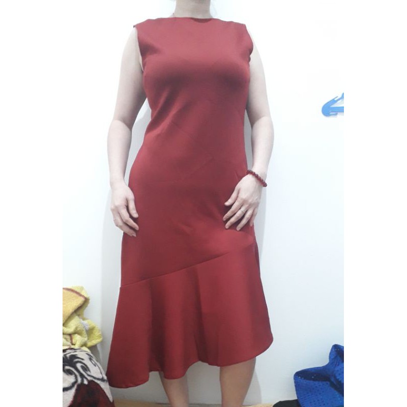 Party long dress / dress pesta merah