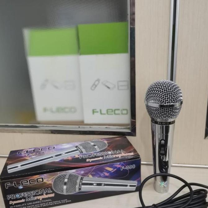 MINIGO FLECO F 398 MICROPHONE KABEL FLECO ORIGINAL BODY ALUMIMUM MIC KARAOKE
