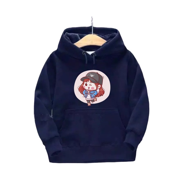 Sweater Hoodie Anak Funny Girl  Sweater Anak Fleece Baju Anak