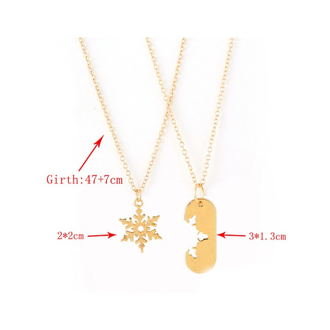 LRC Kalung Fashion Gold Snowflake Necklace Set F40711