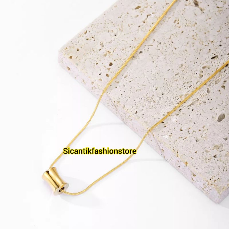 Kalung Titanium Gold Plus Liontin Fashion Wanita Terlaris Anti Karat Selamanya Kalung Choker Terbaru Kalung Titanium Wanita  Korea