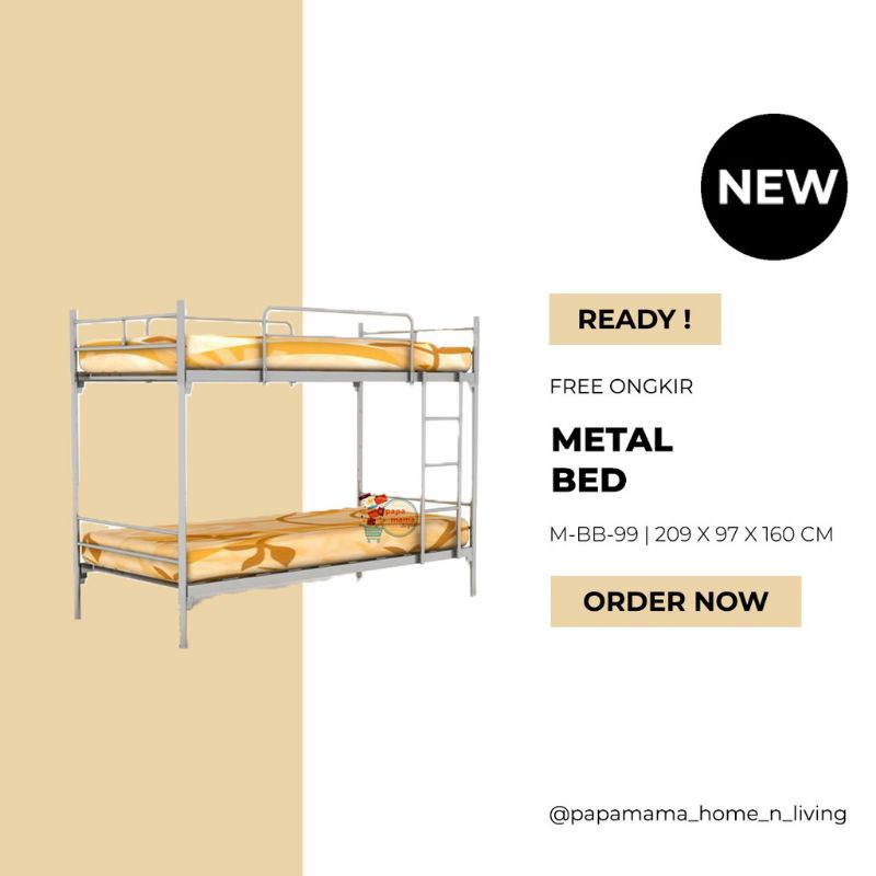 Ranjang Besi Tingkat MBB99 - Rangka Tilam Besi UK 90×200 -Medan - Ranjang Tingkat Expo
