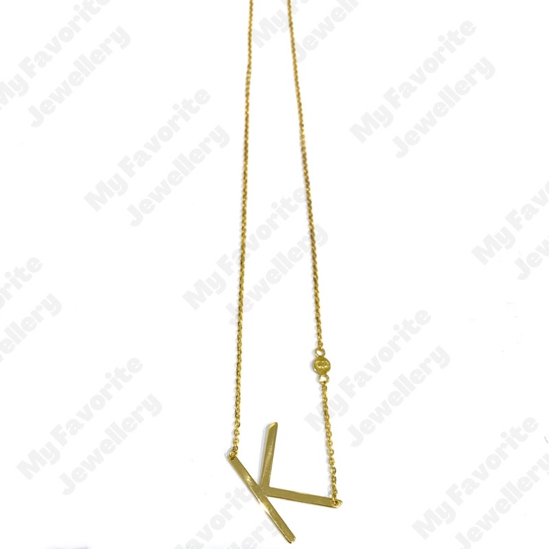 Kalung Carendelano Huruf K Emas Asli Kadar 700