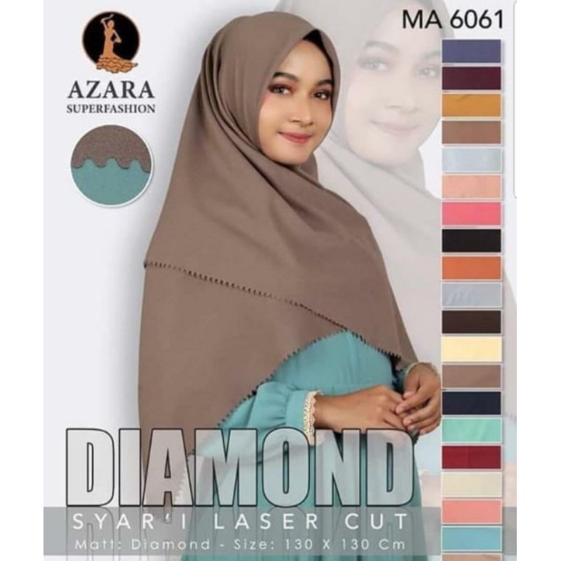 HIJAB DIAMOND SYAR'I LASER CUT BY AZARA |HIJAB SYAR'I JUMBO| HIJAB SEGIEMPAT SYARI