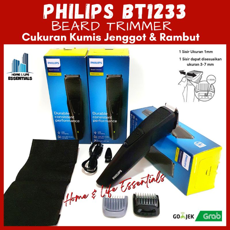 Philips BT1233 Beard Trimmer Alat Cukur Rambut / Alat Cukur Kumis Jenggot Philips