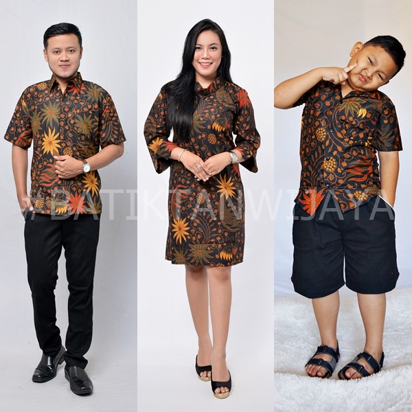 BATIK COUPLE DRESS/ BATIK COUPLE TUNIK / BAJU COUPLE KELUARGA MAMA DRESS PAPA ANAK COWOK KEMEJA LENG