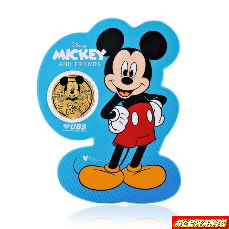 ALEXANIC Emas Logam Mulia Pure Gold Fine Gold Emas Murni Disney Mickey Mouse UBS Koin Emas Coin Emas