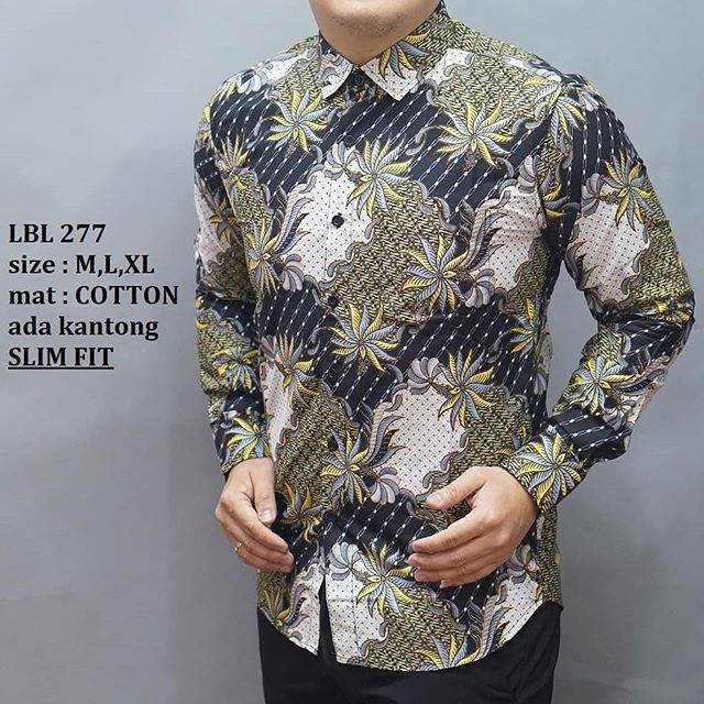 BAJU KEMEJA BATIK PRIA SLIM FIT LENGAN PANJANG LUIGI BATANI LBL 277