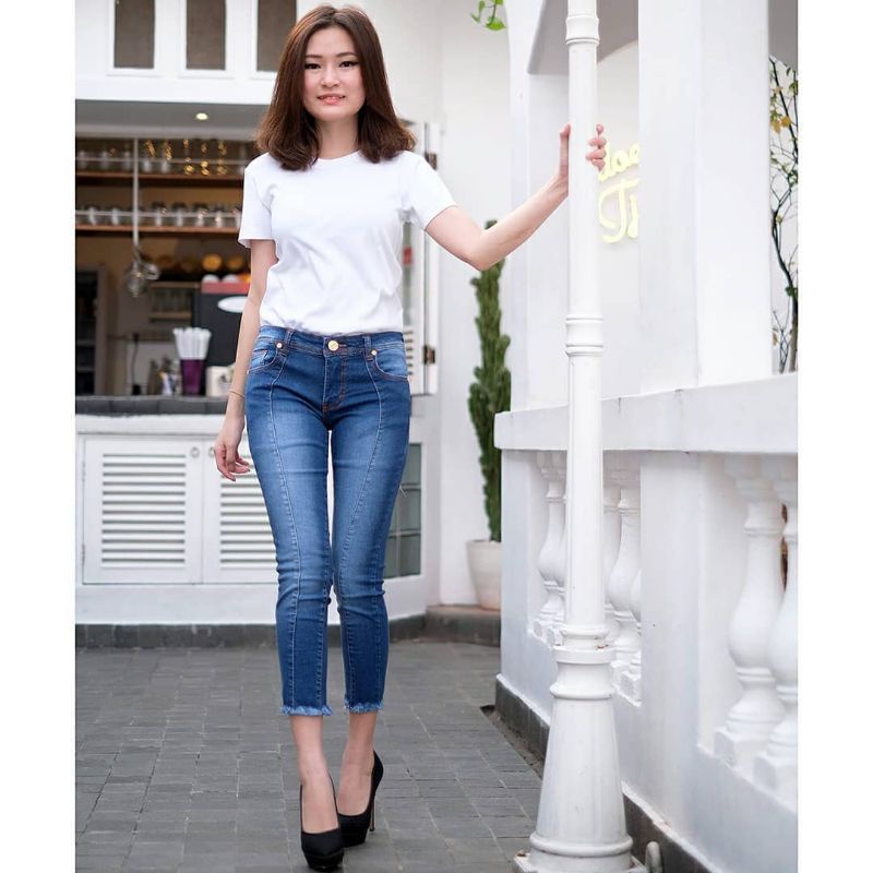 OOTD SZ 27-34 Celana Jeans Wanita - 7/9 Front Line - Tulang Rawis - Premium Quality
