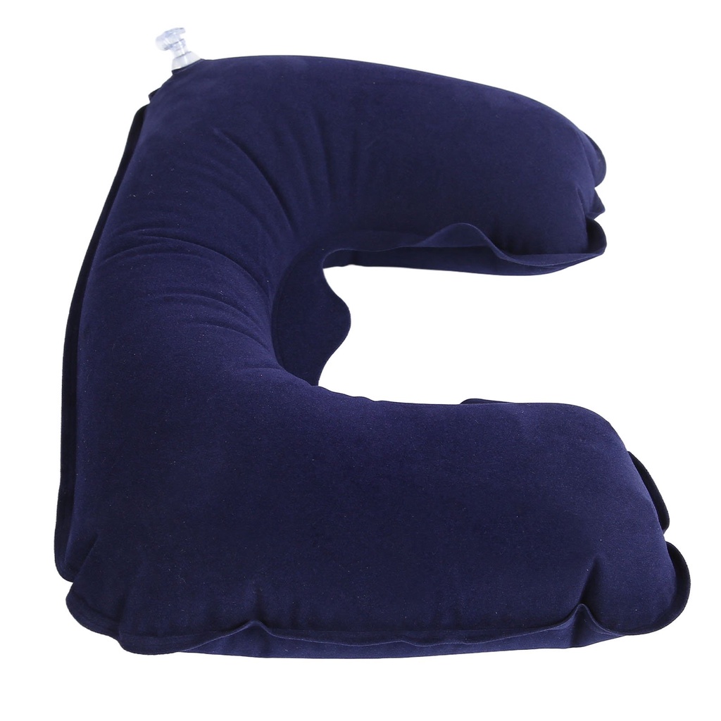 Inflatable Travel Pillow Set - Air Pillow Bantal Leher Penutup Mata Telinga Ear Plug Pesawat