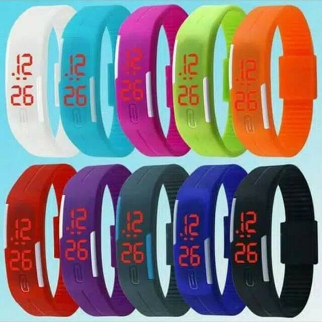 Jam tangan led gelang karet puma Nike adidas