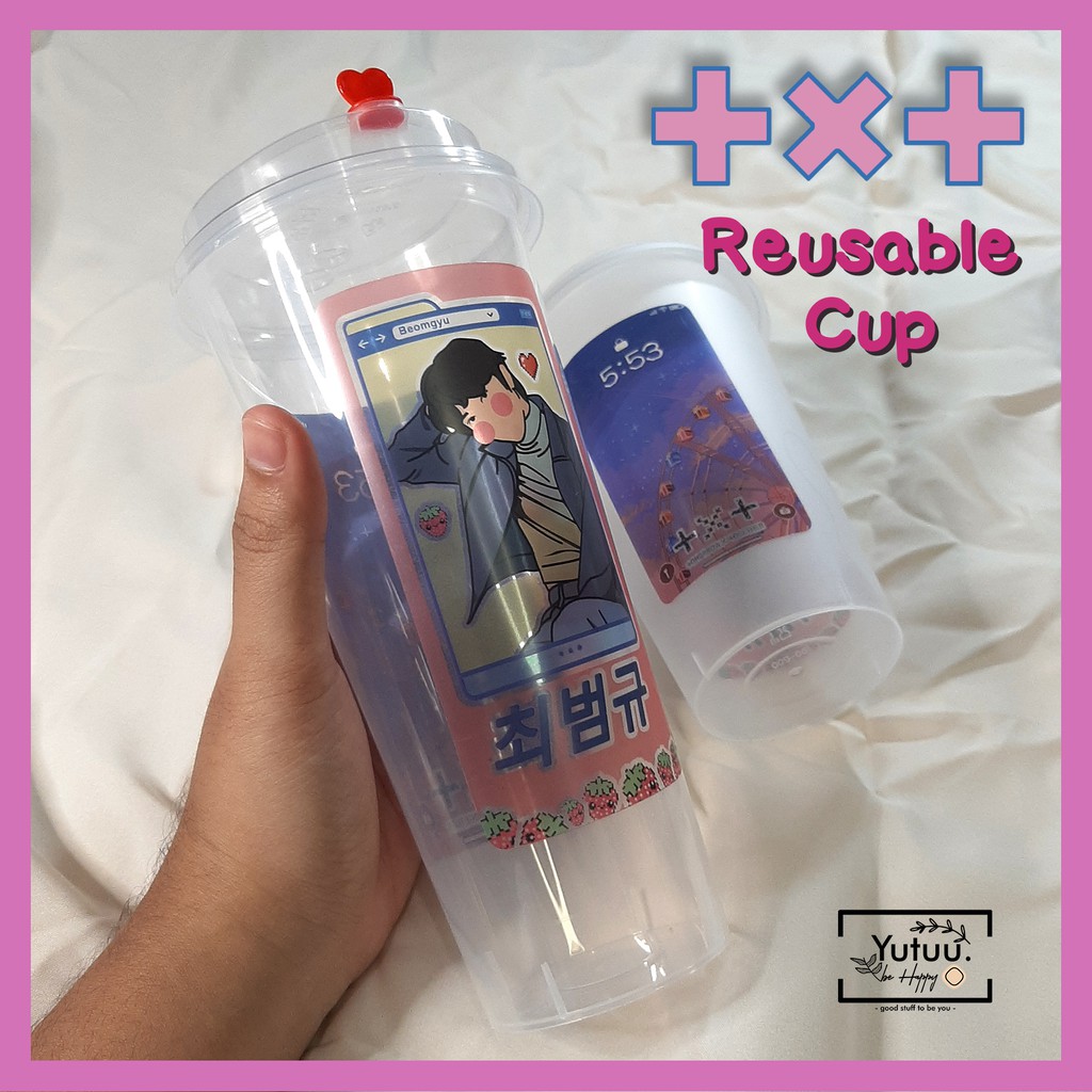 TXT Reusable Cup/ KPOP Reusable Cup (BACA DESKRIPSI) PO fanmade