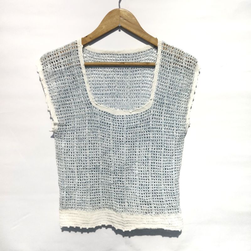 Preloved Rajut Sweater Vest Second Branded Biru Pastel